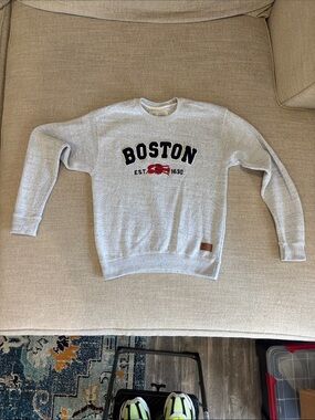 Boston Crewneck Sweatshirt in Light Gray by Unknown Brand